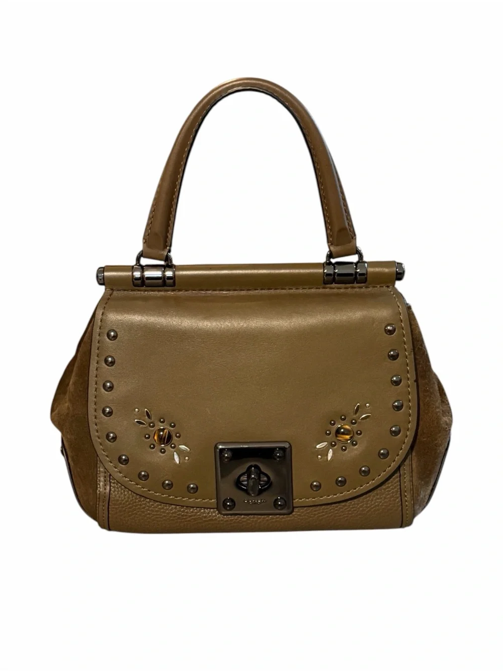 Coach Drifter Top Handle Satchel & Wristlet with Western Rivets & Tigers Eye - Picture 2 of 16